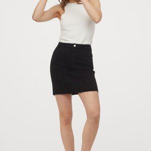 &Demin Black Denim Mini Skirt sz 8